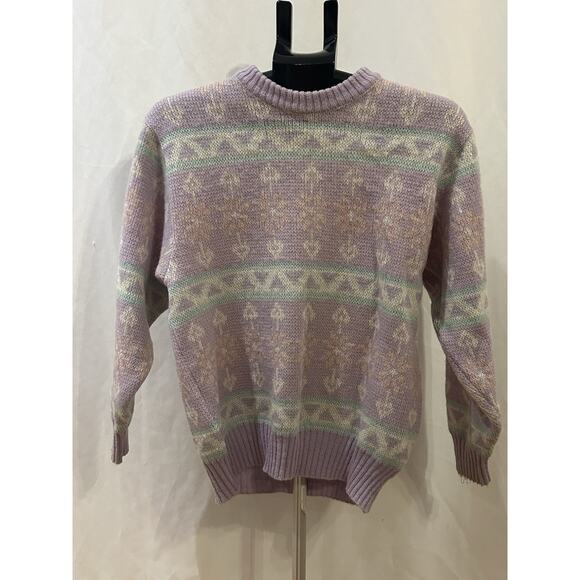 ICEWOOL Women's Purple Multicolored Wool Sweater Size Small - Picture 1 of 3